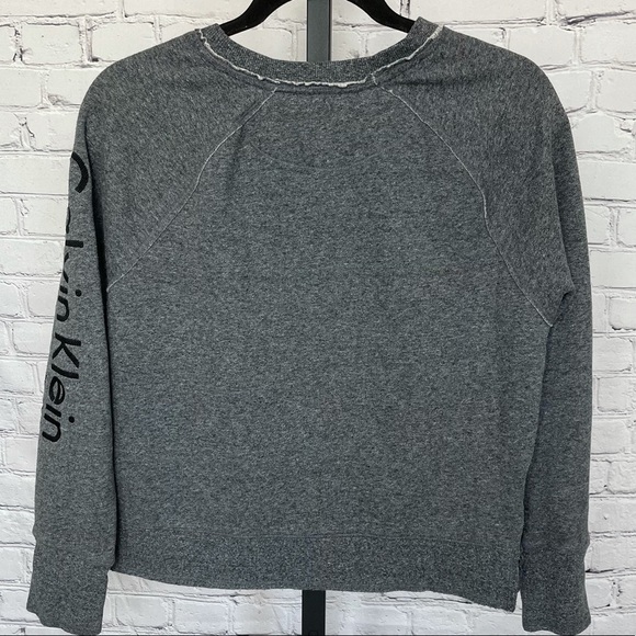 Calvin Klein Performance Logo Sleeve Sweater Gray - Picture 2 of 5